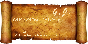Gödény Jolán névjegykártya